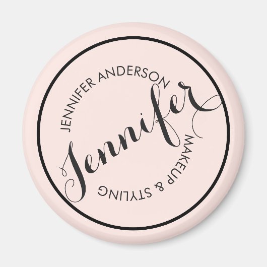  Logo Stempel Makeup en Roze Magneet (Voorkant)