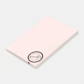  Logo Stempel Makeup en Roze Post-it® Notes (Schuin)