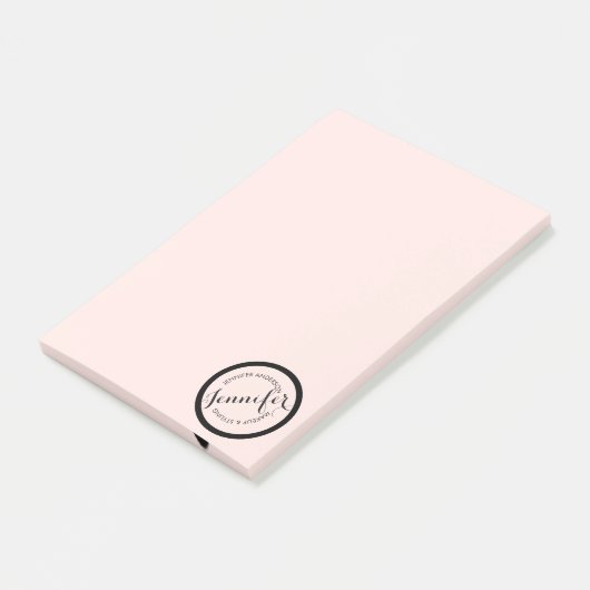 Logo Stempel Makeup en Roze Post-it® Notes (Schuin)