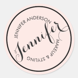  Logo Stempel Makeup en Roze Ronde Sticker