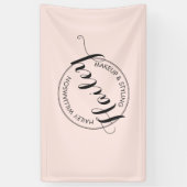 Logo Stempel Makeup en Roze Spandoek (Verticaal)