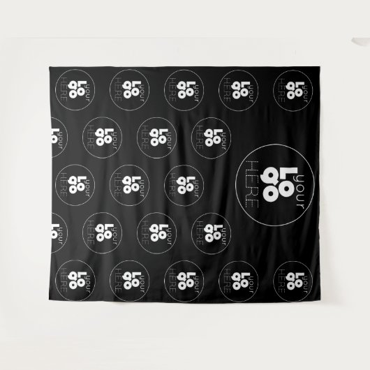 Logo Step en Repeat Zwart Photobooth Achtergrond Wandkleed (Voorkant (horizontaal))