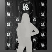 Logo Step en Repeat Zwart Photobooth Achtergrond Wandkleed