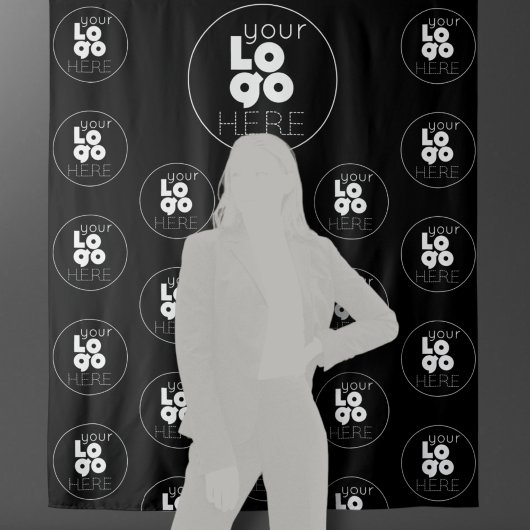 Logo Step en Repeat Zwart Photobooth Achtergrond Wandkleed