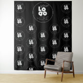 Logo Step en Repeat Zwarte Photobooth Achtergrond Wandkleed (In situ)