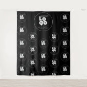 Logo Step en Repeat Zwarte Photobooth Achtergrond Wandkleed (Voorkant)