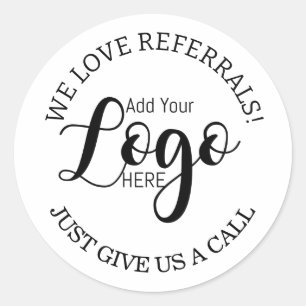 Logo sticker bedankt dat u een klein bedrijf onder