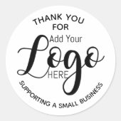Logo sticker bedankt voor het steunen van een klei (Voorkant)