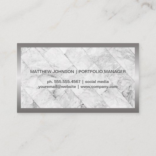 Logo Stierenmarkt | Financieel | Marmer Visitekaartje (Achterkant)