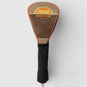 logo stijlvol met golfspeler golfheadcover
