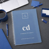 Logo stoffig blauwe monogram initiaal bedrijfs- 20 planner