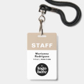 Logo Streepjescode Aangepast Personeel Personeel T Badge (Voorzijde met lanyard)