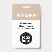 Logo Streepjescode Aangepast Personeel Personeel T Badge (Voorzijde)