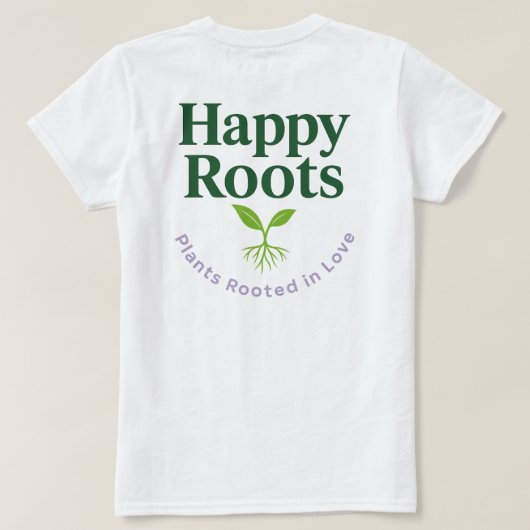 Logo T-shirt (achterkant bedrukt) | Happy Roots (Design achterkant)