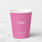 Logo Takeaway Coffee Business Roze Papieren Bekers (Achterkant)