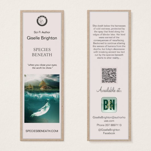 Logo Taupe Auteur promotiemateriaal Bladwijzer Mini Visitekaartjes (Voorkant /achterkant)