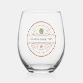Logo & Tekst Aangepaste Wijn Glas (Voorkant)