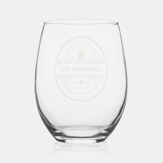 Logo & Tekst Aangepaste Wijn Glas (Achterkant)