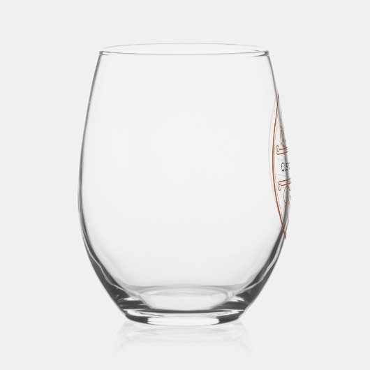 Logo & Tekst Aangepaste Wijn Glas (Rechts)