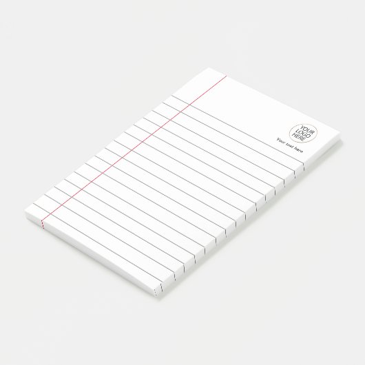 Logo Tekst Business Lined School Notitieboek Papie Post-it® Notes (Schuin)
