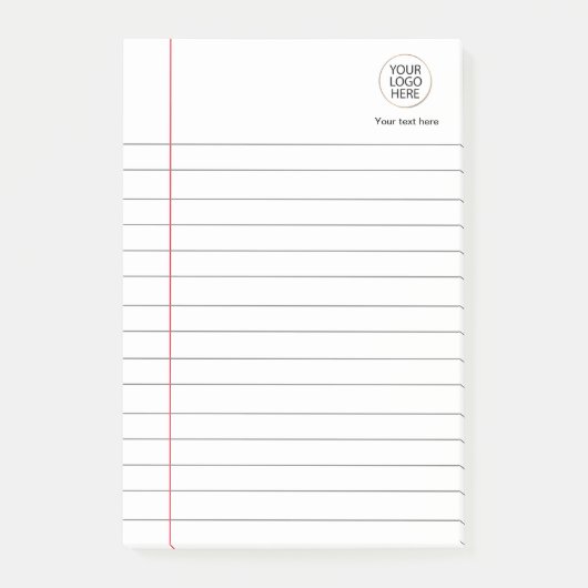 Logo Tekst Business Lined School Notitieboek Papie Post-it® Notes (Voorkant)