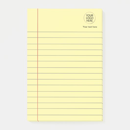 Logo Tekst Business Lined School Notitieboek Papie Post-it® Notes (Voorkant)