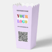 Logo-tekst en QR-code popcornboxsjabloon Bedankdoosjes (Achterkant)