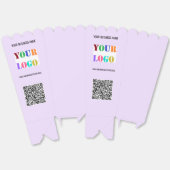 Logo-tekst en QR-code popcornboxsjabloon Bedankdoosjes (Ongevouwen)