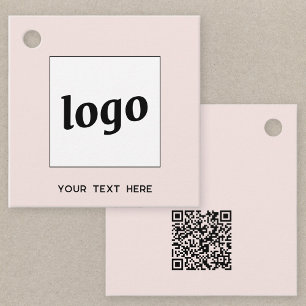 Logo Tekst en QR Code Zakelijke prijs Labels Roze