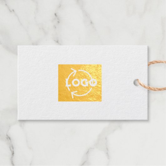 Logo Tekst Folie Gift Tag Enclosures Premium Kraft (Voorkant (horizontaal))