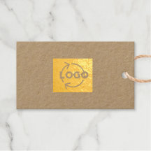 Logo Tekst Folie Gift Tag Enclosures Premium Kraft