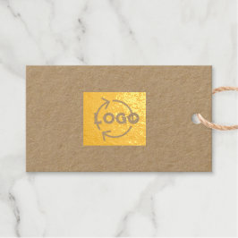 Logo Tekst Folie Gift Tag Enclosures Premium Kraft