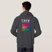 Logo tekst hier bemanningsteam lid Mannen donkergr Hoodie (Achterkant volledig)