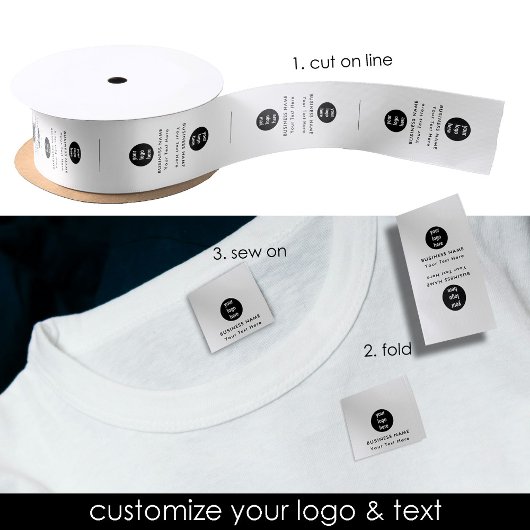 Logo & Tekst Kledinglabels Naai op Naailabel Satijnen Lint