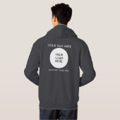 Logo Tekst Mannen Donkergrijze Sjabloon Dubbelzijd Hoodie (Achterkant volledig)
