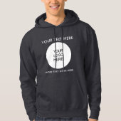 Logo Tekst Mannen Donkergrijze Sjabloon Dubbelzijd Hoodie (Voorkant)