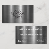 Logo | Tekst | Metalen glanzende achtergrond Visitekaartje (Voorkant / Achterkant)