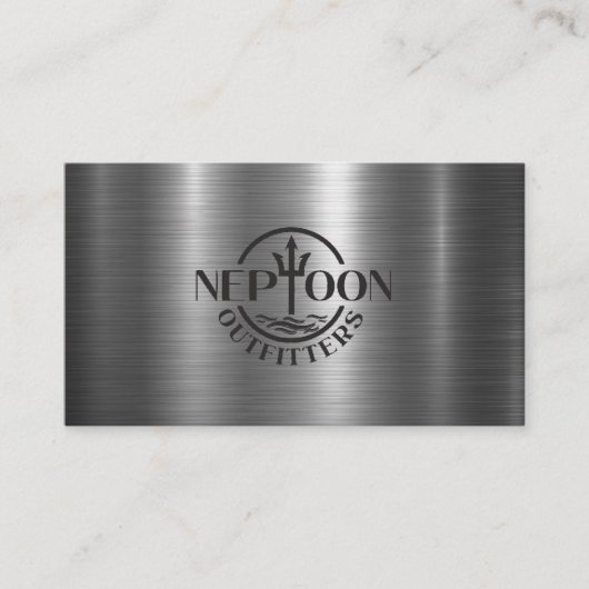 Logo | Tekst | Metalen glanzende achtergrond Visitekaartje (Voorkant)