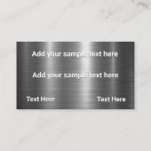 Logo | Tekst | Metalen glanzende achtergrond Visitekaartje (Achterkant)