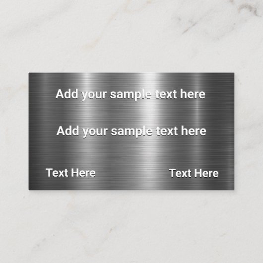 Logo | Tekst | Metalen glanzende achtergrond Visitekaartje (Achterkant)