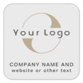 Logo + Tekst op Vinyl Square Business Car Bumper Sticker (Voorkant)