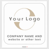 Logo + Tekst op Vinyl Square Business Car Bumper Sticker (Vel)