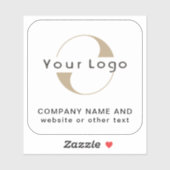 Logo + Tekst op Vinyl Square, Business Water Fles Sticker (Vel)