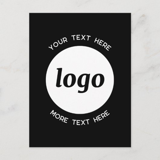 Logo Tekst Promotie Zakelijk Zwart Briefkaart (Voorkant)