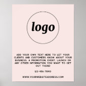 Logo Tekst Promotionele Business Blush Pink Poster (Voorkant)