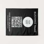 Logo Tekst QR Code Achtergrond voor Party Event Se Wandkleed (Voorkant (horizontaal))