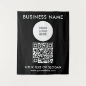 Logo Tekst QR Code Achtergrond voor Party Event Se Wandkleed (Voorkant)