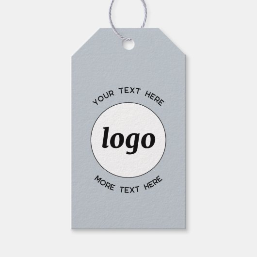 Logo Tekst QR Code Blue Business Prijs of Cadeaulabel (Voorkant)