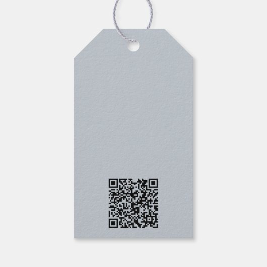 Logo Tekst QR Code Blue Business Prijs of Cadeaulabel (Achterkant)