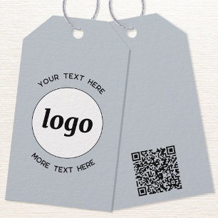 Logo Tekst QR Code Blue Business Prijs of Cadeaulabel